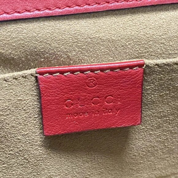 Auth GUCCI Padlock/GG Supreme Beige Red Pink PVC Leather Shoulder Bag - Picture 14 of 14